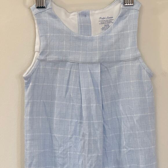 Ralph Lauren Baby Boy Romper sz 9 months Light Blue Plaid - Picture 6 of 6
